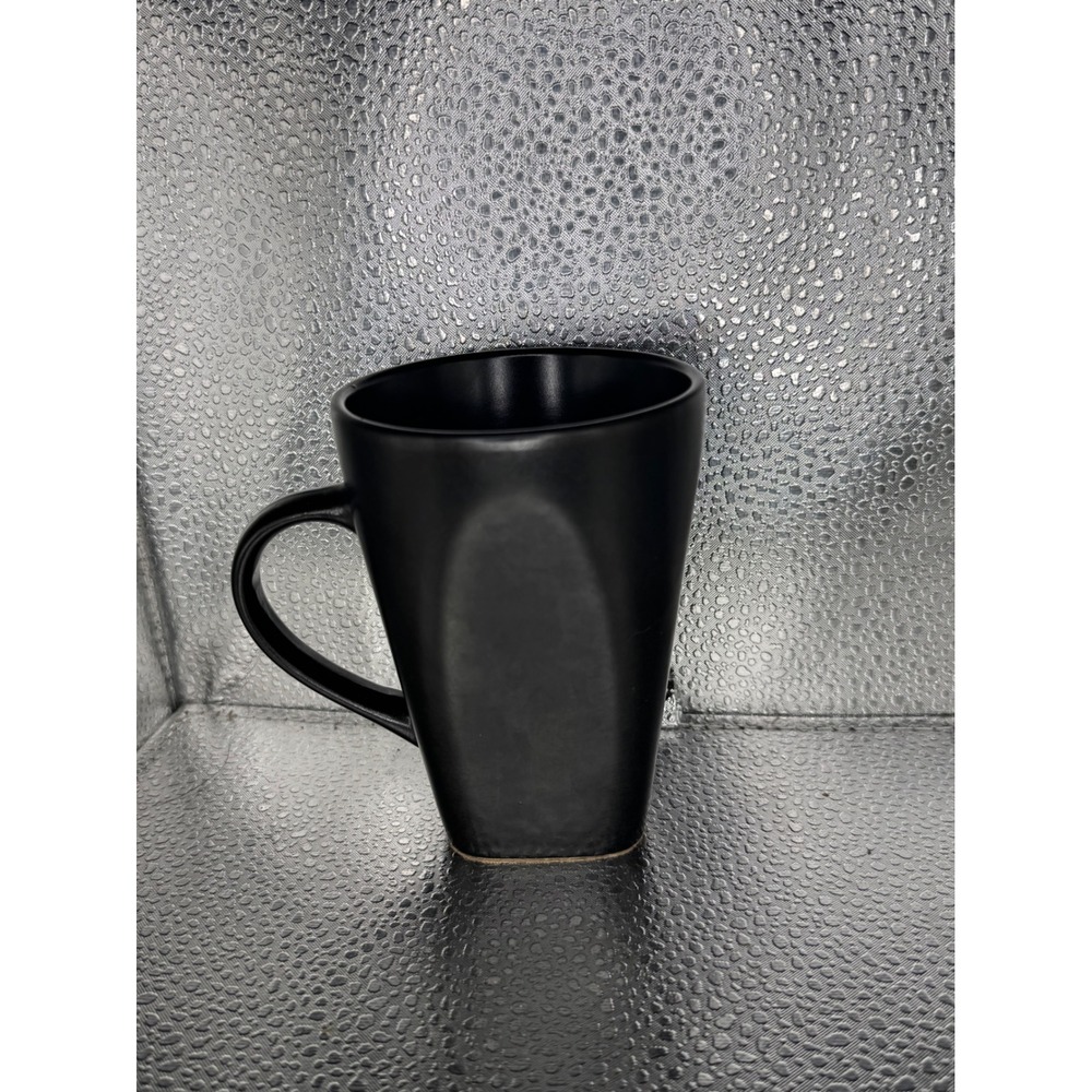 Gibson Elite Evening Blossom Coffee Mug Matte Black Square Base Stoneware Cup